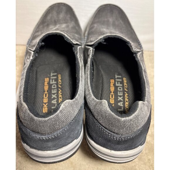 Mens Skechers Sz 11 Avillo Relaxed Fit Memory Foam Slip-on Loafer Shoes Black 64 - Picture 9 of 14
